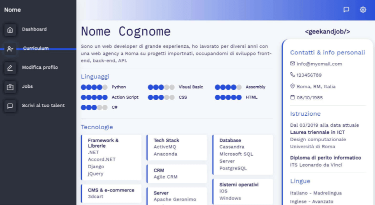 Geekandjob CV Builder